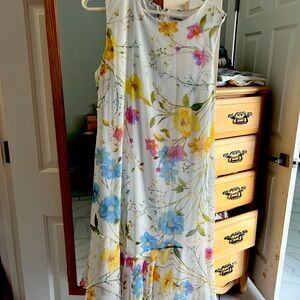 Calvin Klein White Floral Maxi Dress